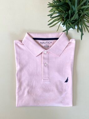 NAUTICA - 100% Cotton Light Pink Polo Shirt